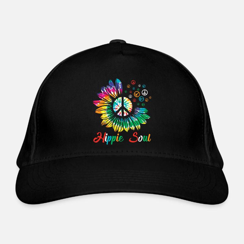 Hippie Soul Sunflower Peace Organic Baseball Cap