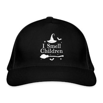 Ich rieche Kinder - Bio-Baseballkappe - Schwarz - Vorne