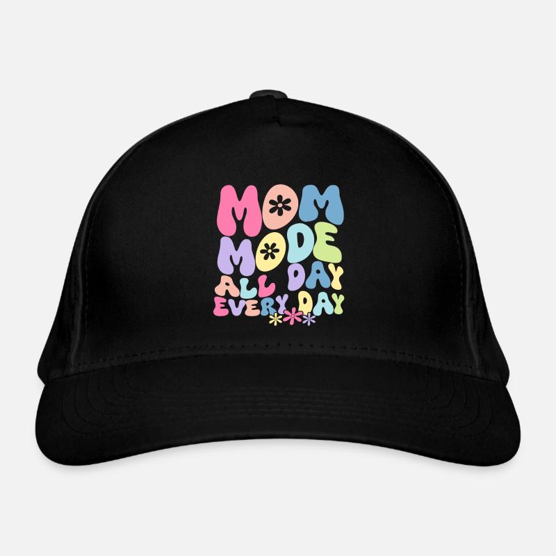 Mom Mode All day Everyday - Bio-Baseballkappe - Schwarz