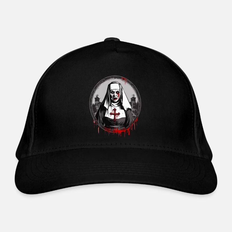 Horror Nun Halloween Creepy Organic Baseball Cap
