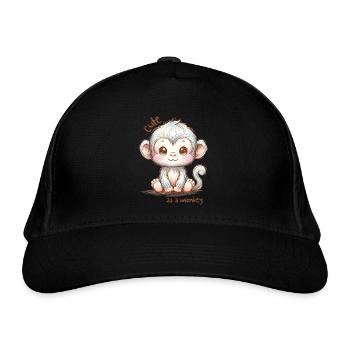 Mignon comme un singe - Singe mignon, Singe mignon - Casquette classique bio - noir - Devant