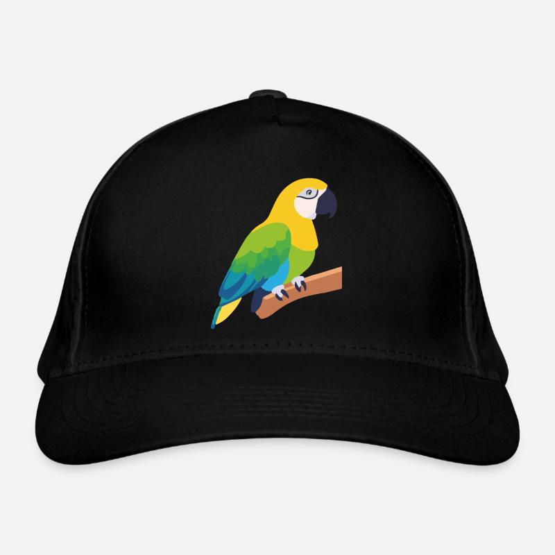 Oiseau perroquet coloré sur branche Casquette classique bio