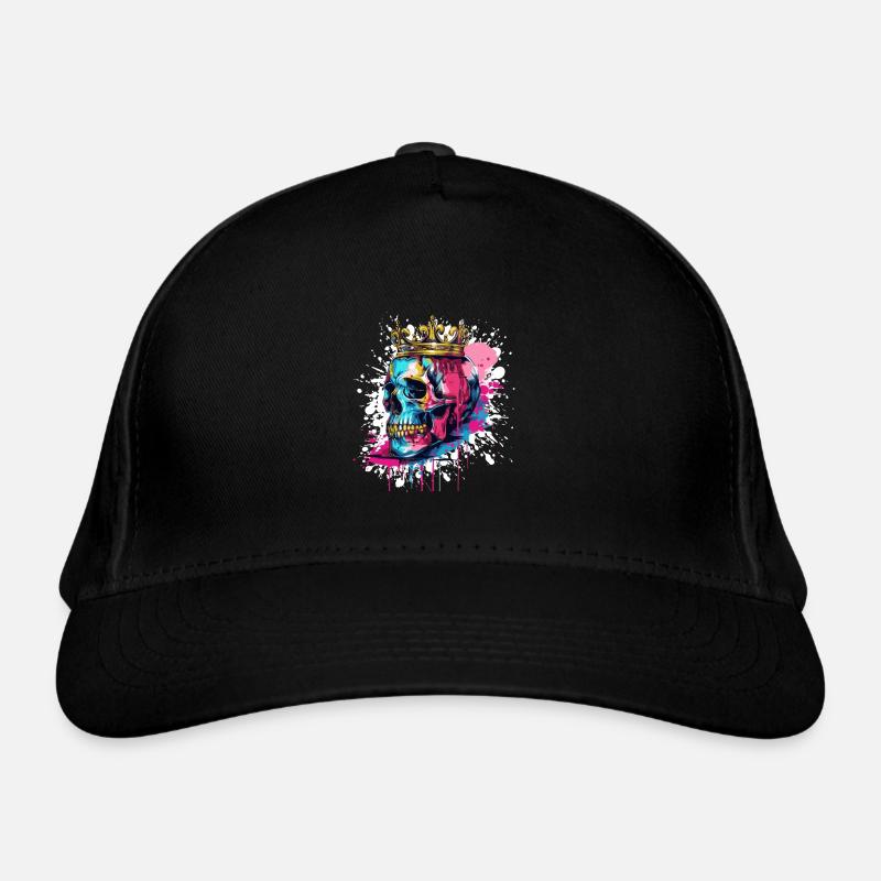 King Skull Crown Royal - Organic Baseball Cap - black