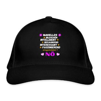 Makellos, Bildschön, Intelligent, Bezaubernd - Bio-Baseballkappe - Schwarz - Vorne