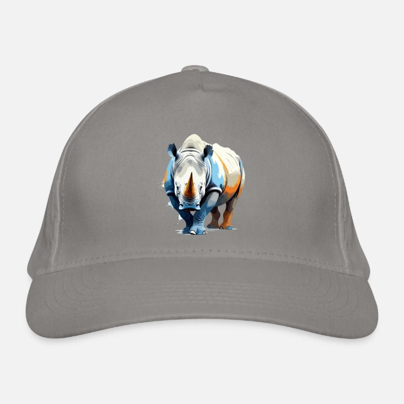 Rhinoceros Vektorgrafik mit lebendiger Illustration Bio-Baseballkappe