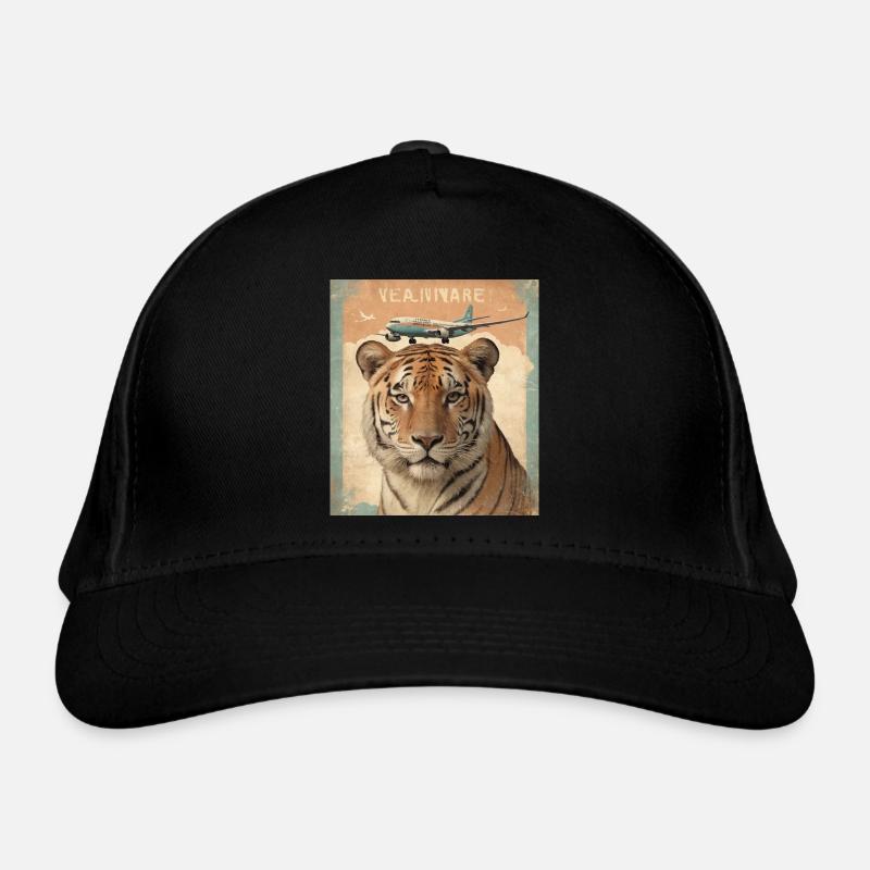 Tiger and plane Organic Baseball Cap