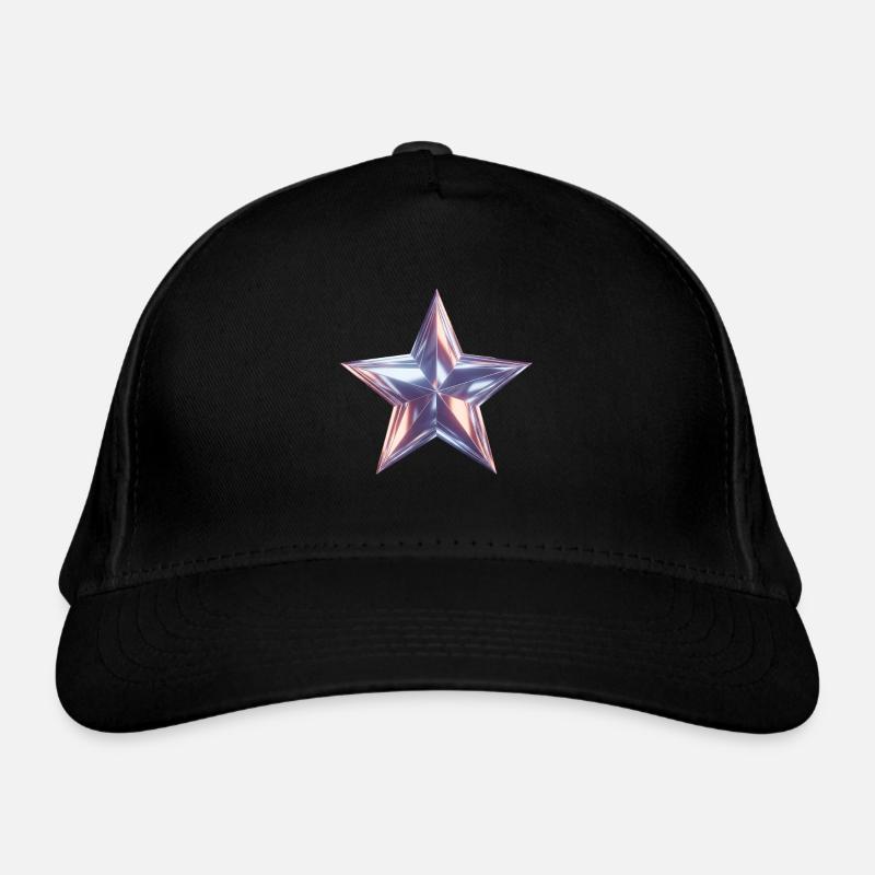 Étoile Métallique Lumière Violette - Casquette classique bio - noir