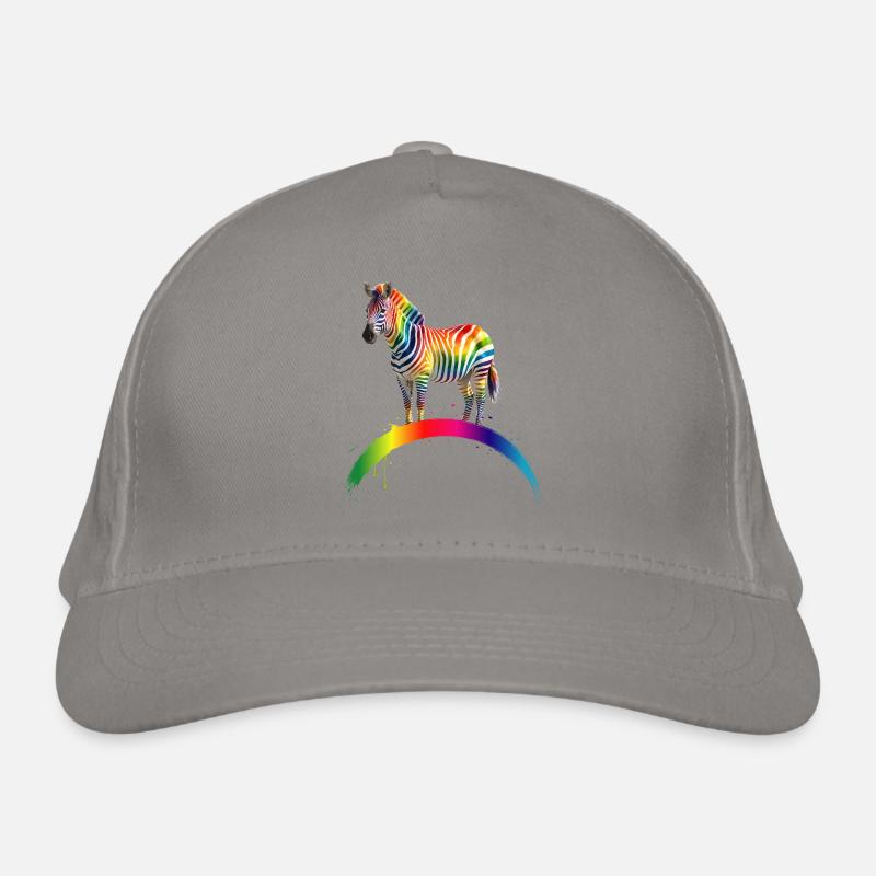 Rainbow Zebra Gradient Art Design Organic Baseball Cap