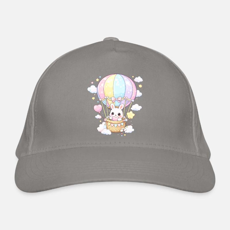 Ballon de lapin pastel dans le ciel Casquette classique bio