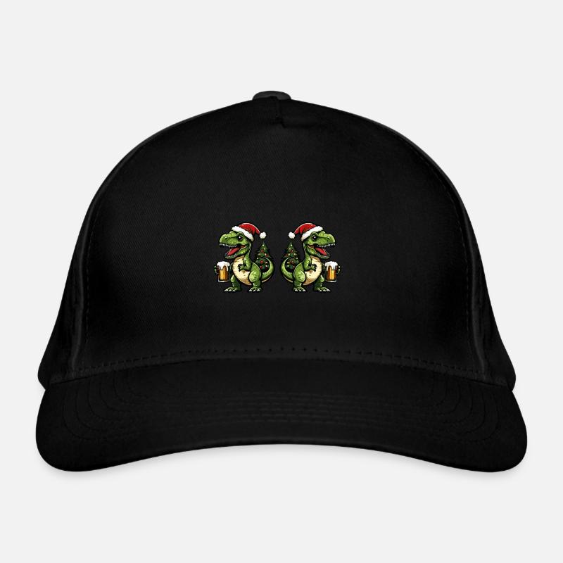 Dinosaur T-Rex Christmas Beer Team Organic Baseball Cap