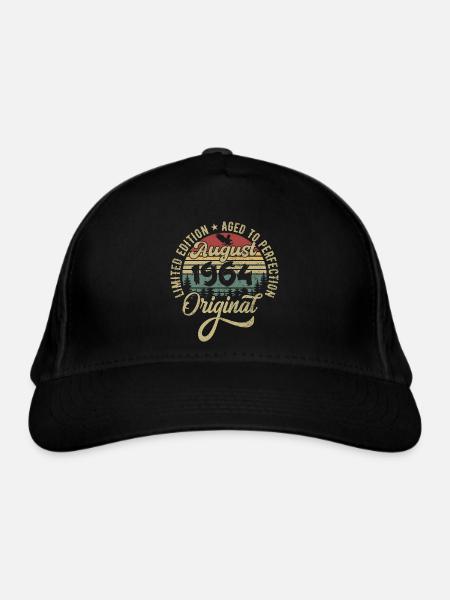 Août 1964 Cadeau d’anniversaire Août 1964 Août - Casquette classique bio - noir - Devant