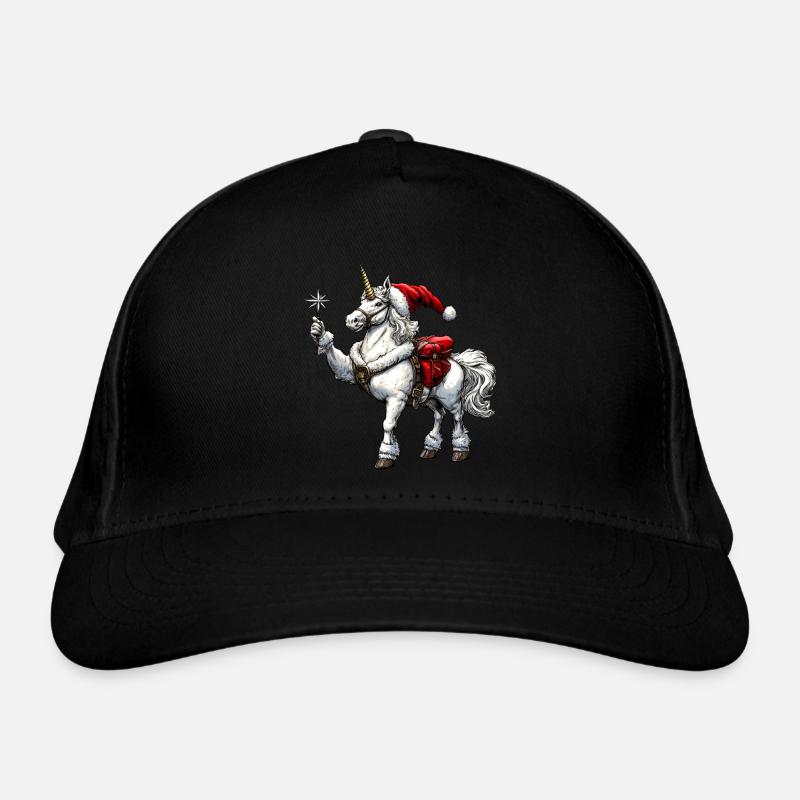 Einhorn Weihnachtsmann Bio-Baseballkappe
