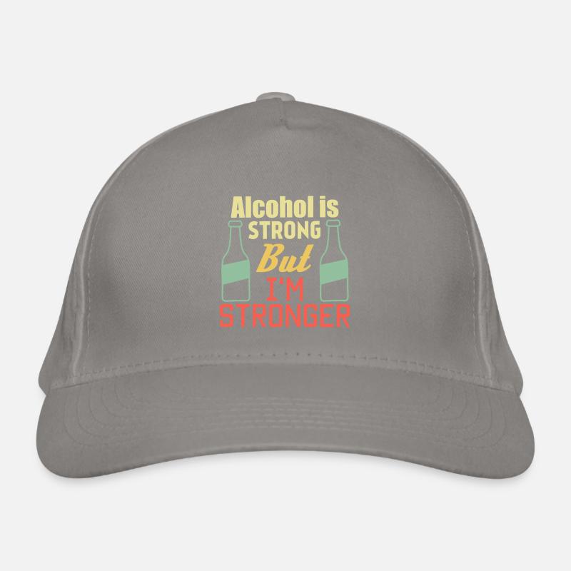 L’alcool est fort mais je suis plus fort Casquette classique bio