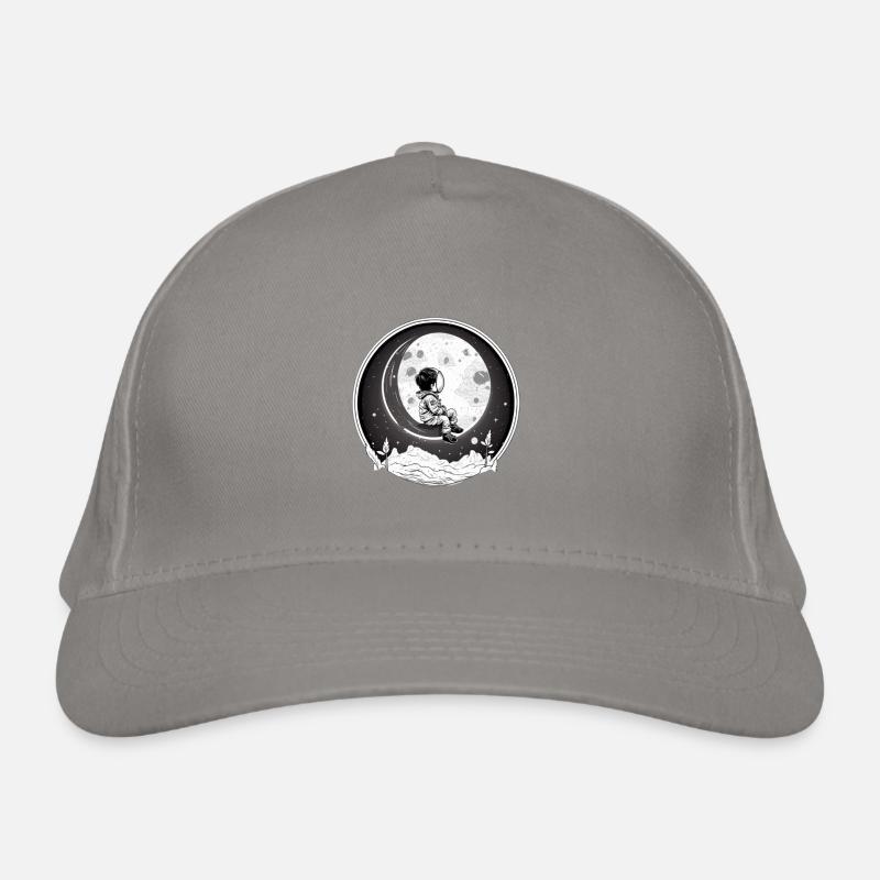 Child astronaut sitting on the moon Organic Baseball Cap