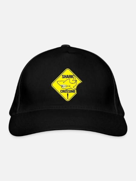 Shark Crossing Warning Signs - Organic Baseball Cap - black - Front