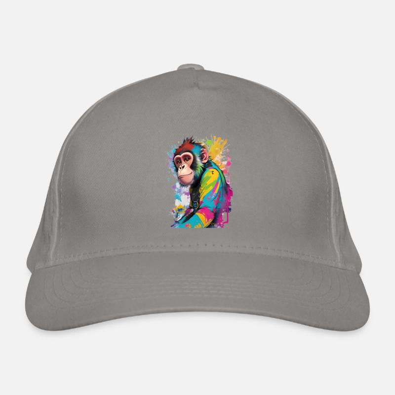 Beautiful colored chimpanzee Organic Baseball Cap