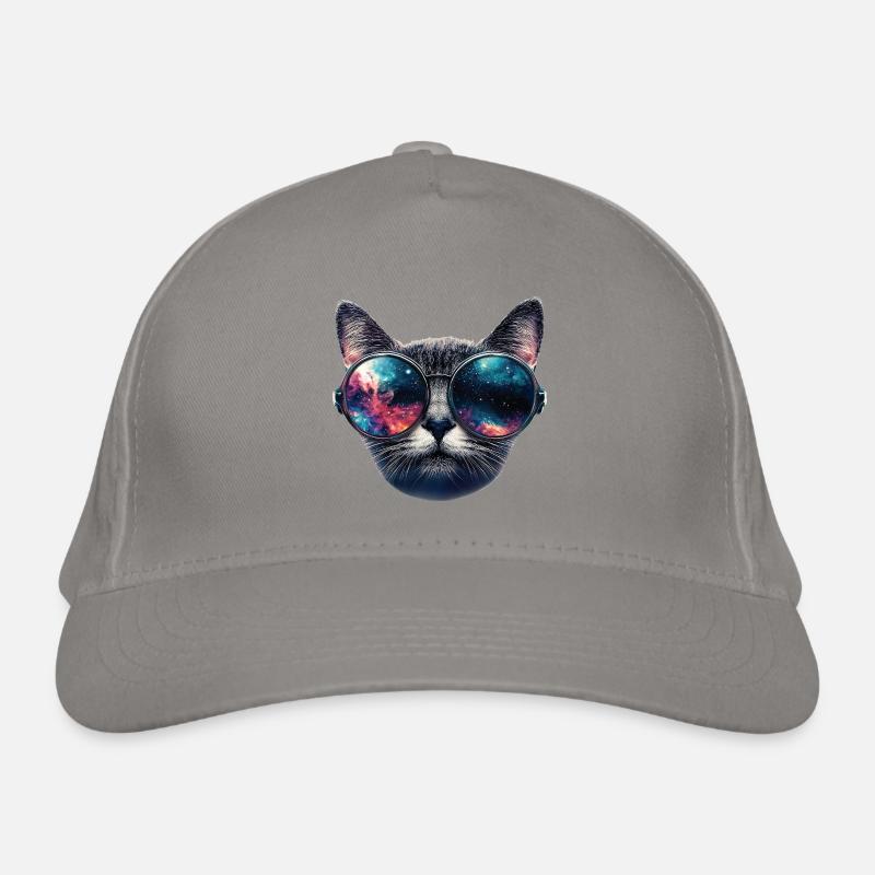 Cat Space Glasses Organic Baseball Cap