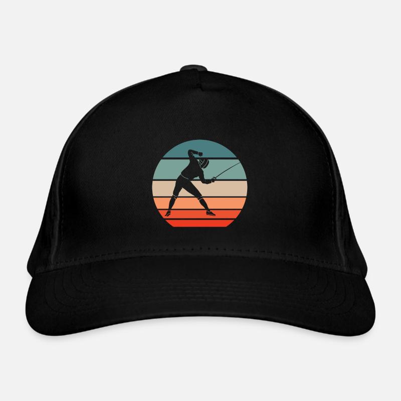 Escrime épée escrime rétro sunset fencer Casquette classique bio