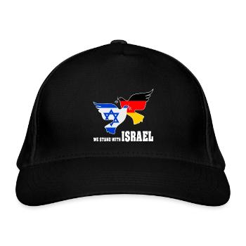 We stand with Israel - Bio-Baseballkappe - Schwarz - Vorne