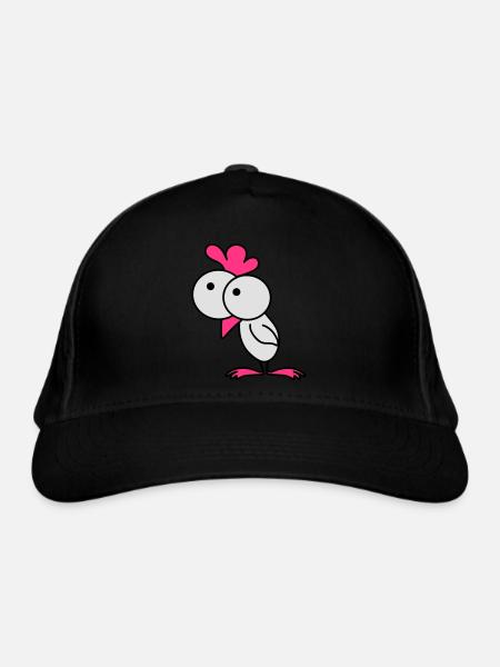 Surprised chick - Organic Baseball Cap - black - Front
