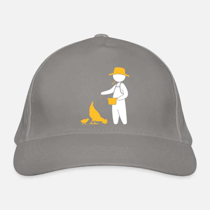 Farmer Feeding The Chickens Organic Baseball Cap