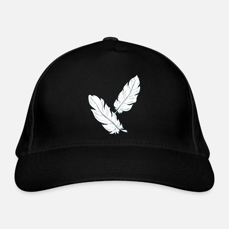 Weiße Federn Bio-Baseballkappe
