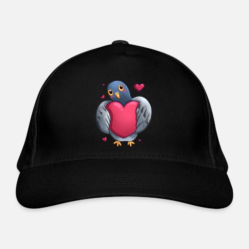 Pigeon avec cœur - Idée cadeau Casquette classique bio