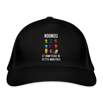 Nounou et dompteuse de petits monstres - Casquette classique bio - noir - Devant