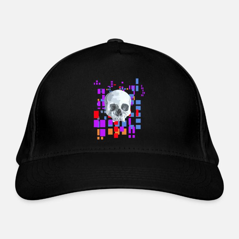 Pixel image with skull Organic Baseball Cap
