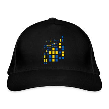 Ukraine Pixel Bild Landes Flagge Farben - Bio-Baseballkappe - Schwarz - Vorne