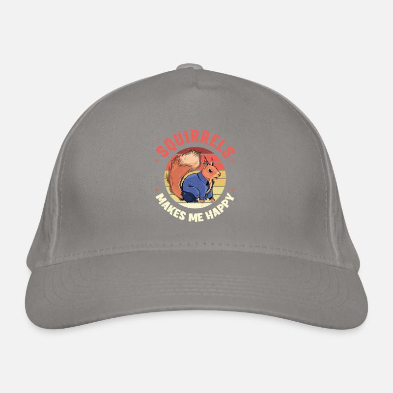 Squirrels Makes Me Happy Écureuil roux Squirrel Casquette classique bio