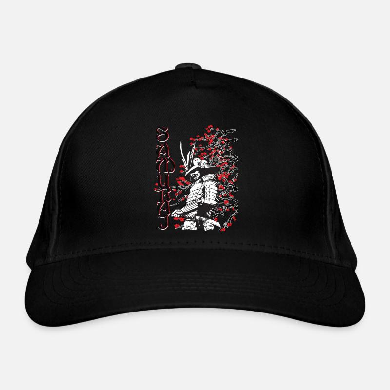 Samurai with cherry blossoms Organic Baseball Cap