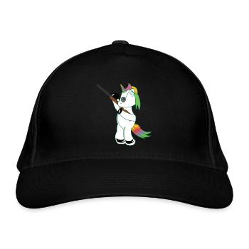 Unicorn Schützenfest dabbing unicorn - Organic Baseball Cap - black - Front