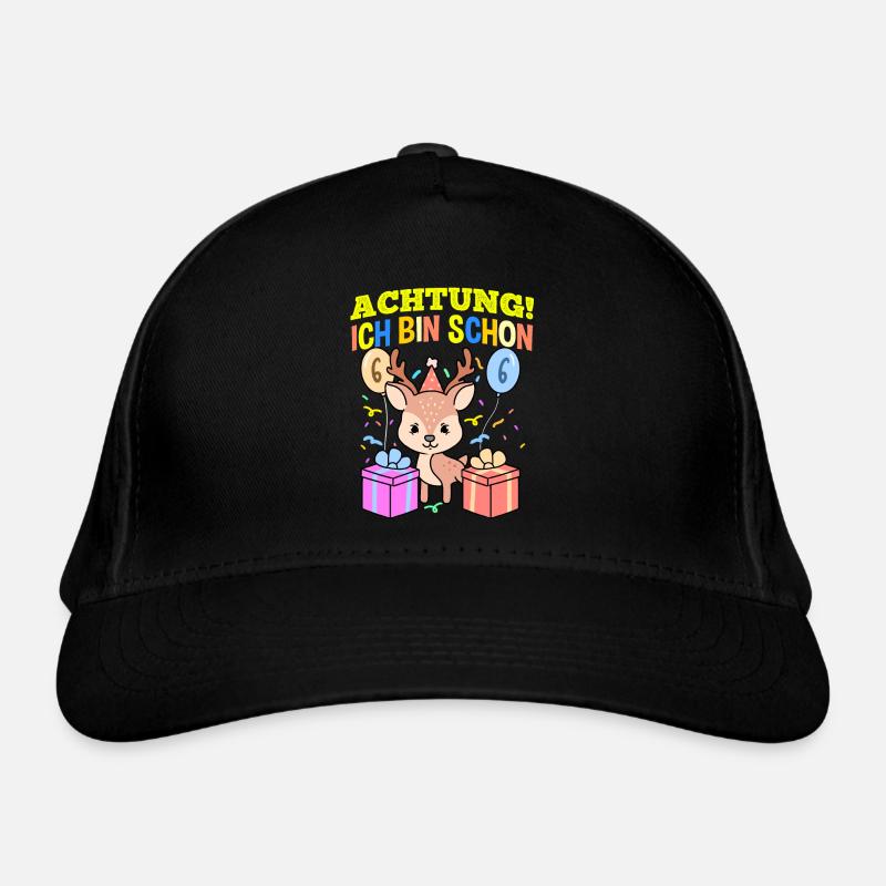 Achtung Ich Bin Schon 6 Geburtstag Hirsch Bio-Baseballkappe