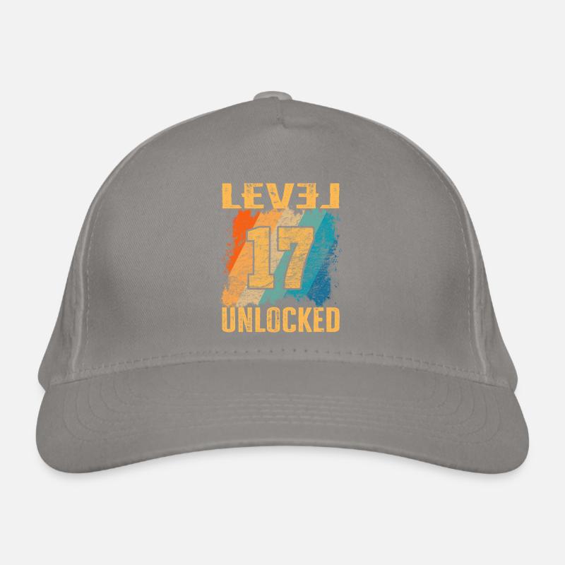Birthday Gift Level Unlocked 17 years Organic Baseball Cap