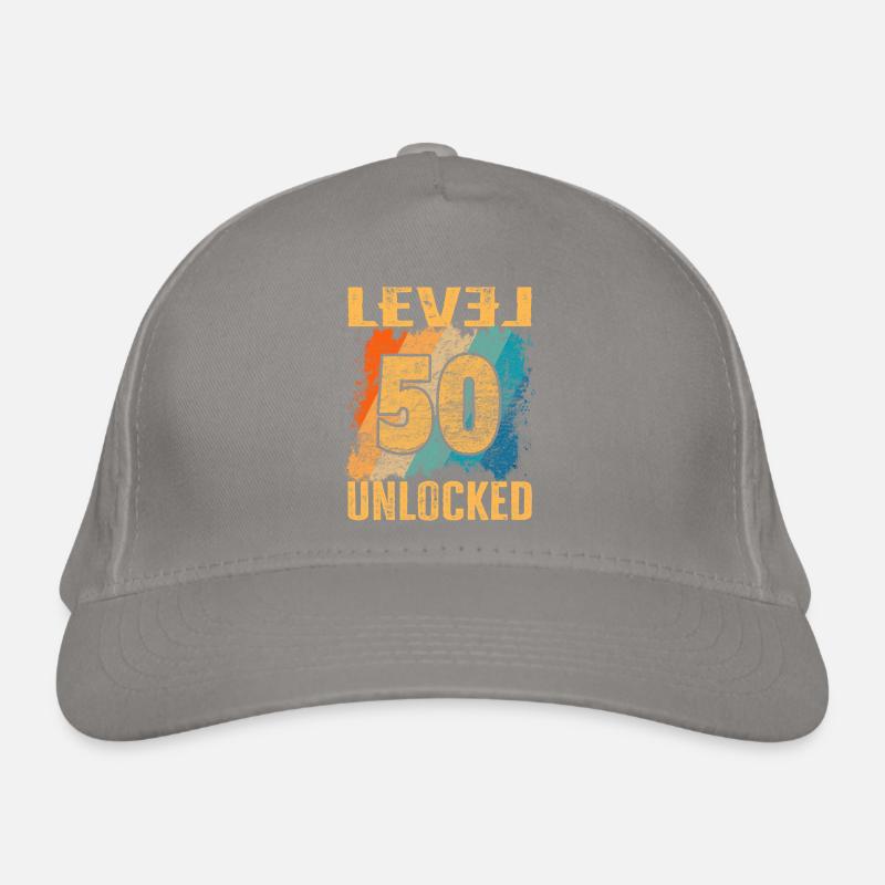 Birthday Gift Level Unlocked 50 years Organic Baseball Cap