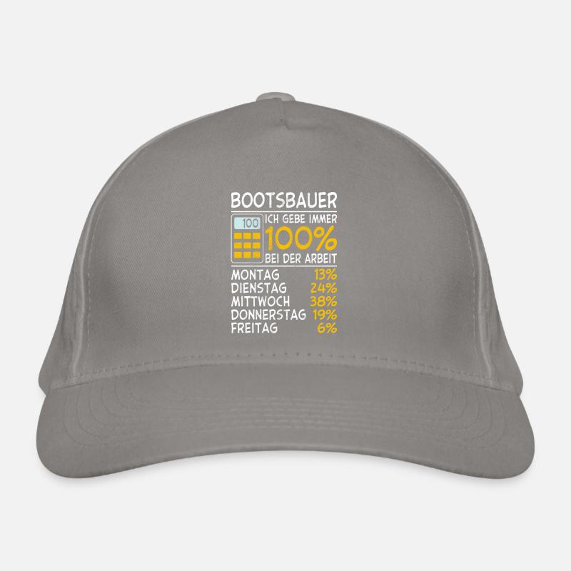 Bootsbauer Ich gebe immer 100% bei der Arbeit Lohn Bio-Baseballkappe