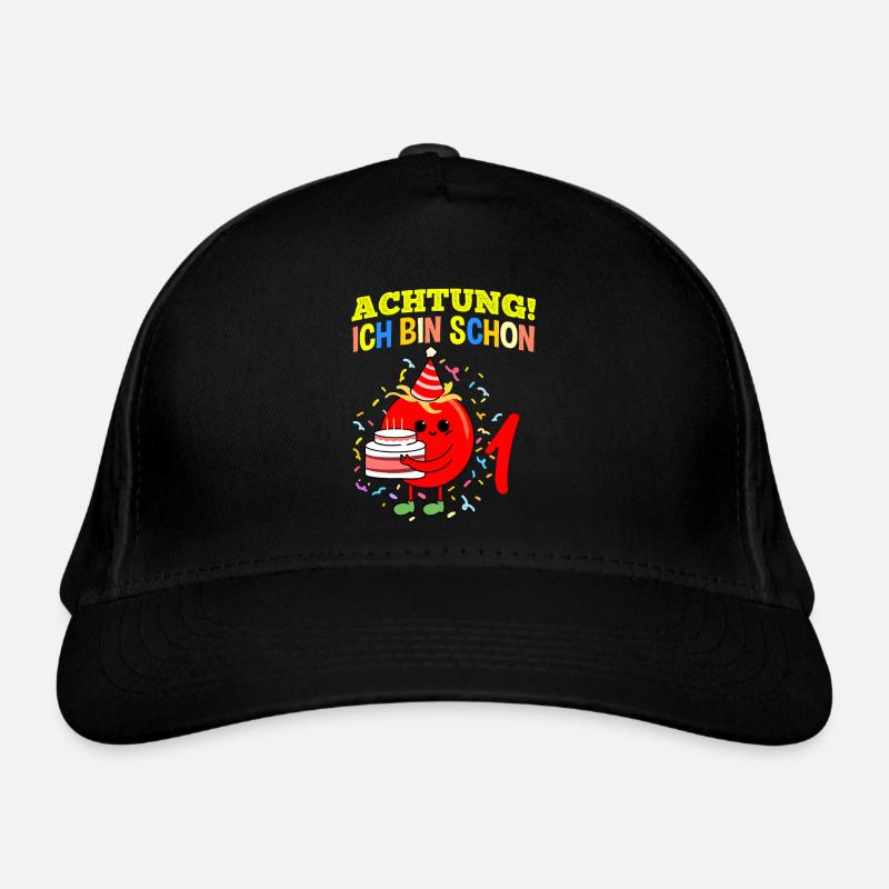 Achtung Ich Bin Schon 1 Geburtstag Tomate Bio-Baseballkappe