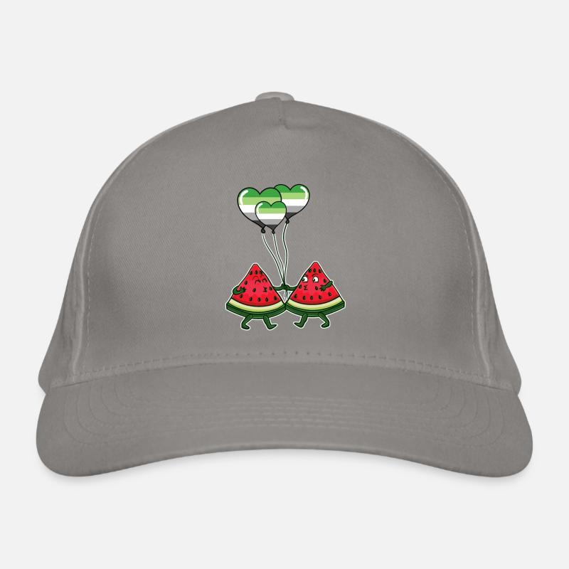 Pair of Watermelon Aromantic Pride Organic Baseball Cap