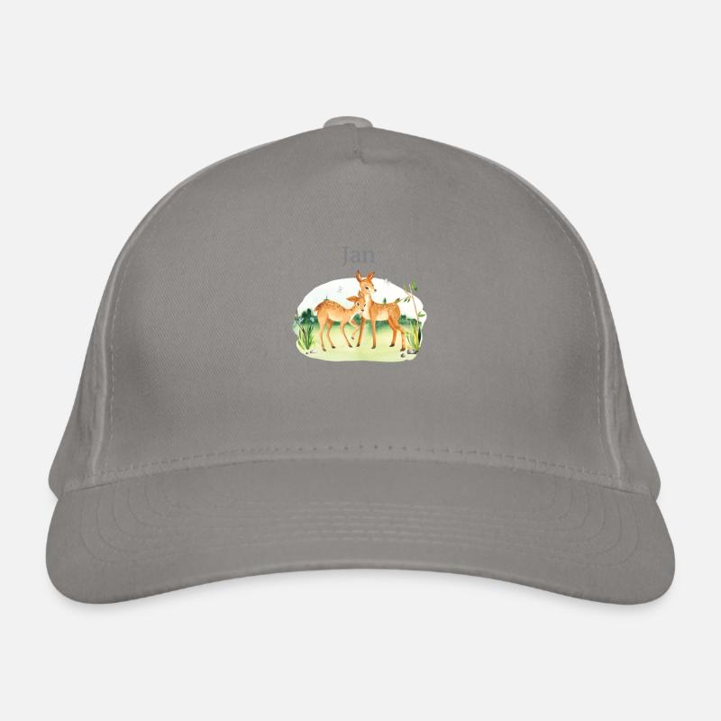 Forêt Animal Cerf Fleurs Nom Jan Casquette classique bio