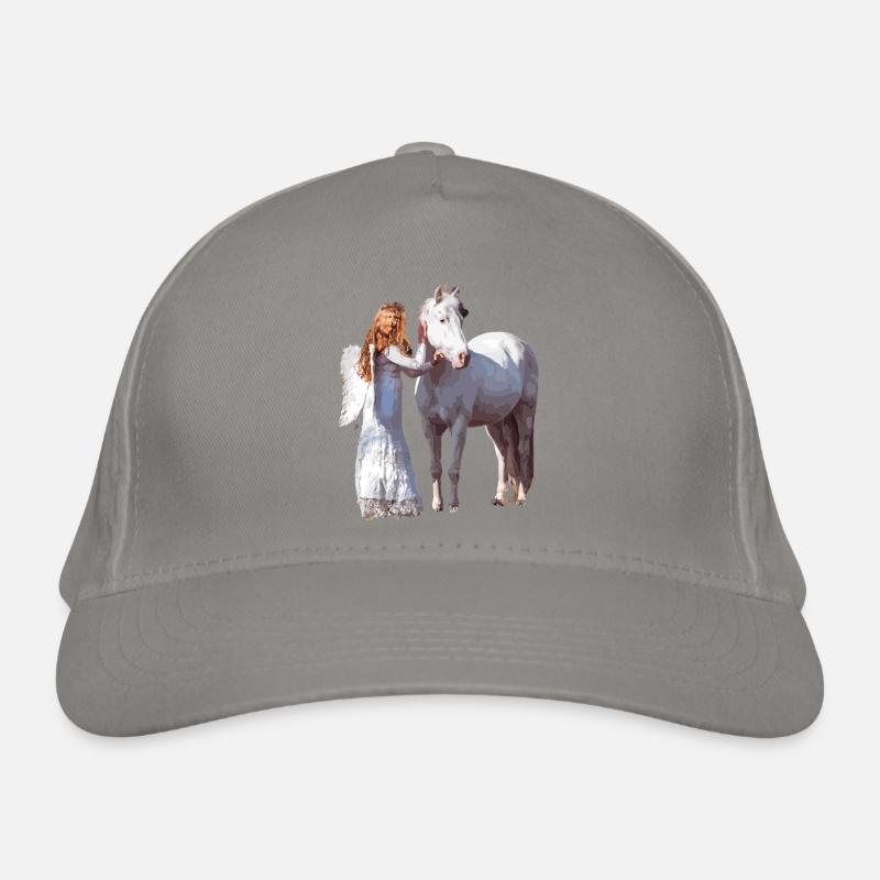 Cheval heureux avec ange Casquette classique bio