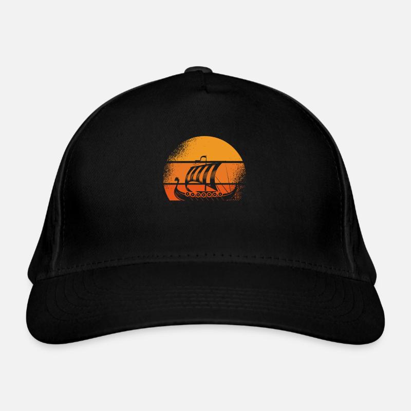 Viking ship Retro sonne Organic Baseball Cap