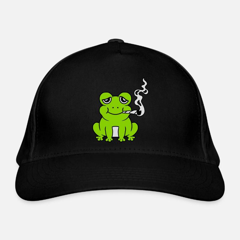 Bekiffter Weed Joint Frosch Bio-Baseballkappe
