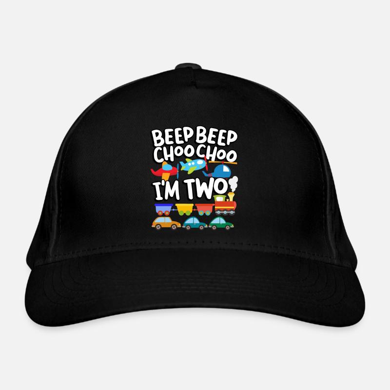 Beep Beep Choo Choo I'm Two Toy Train Car 2nd Bio-Baseballkappe