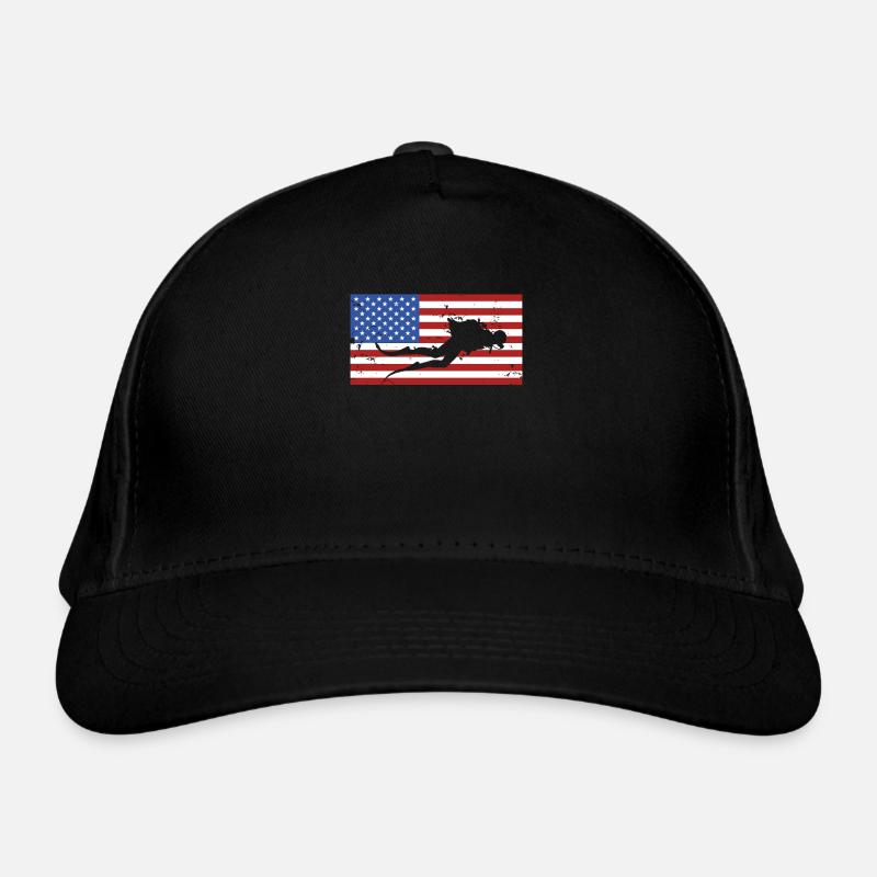Diving US flag Organic Baseball Cap