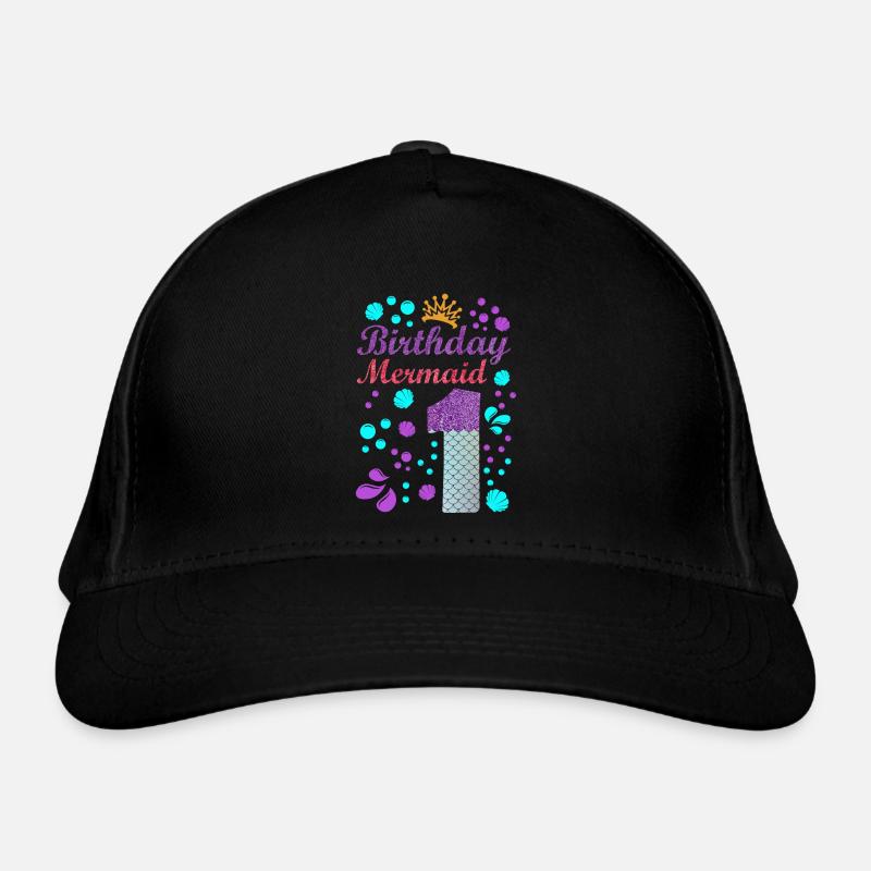 Birthday Mermaid 1 Shell Summer Vibe 1 Organic Baseball Cap