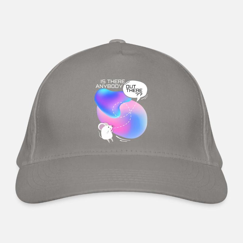 Mouse in space, funny saying Organic Baseball Cap