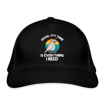 Wachtel Vogel Liebhaber Geschenk - Bio-Baseballkappe - Schwarz - Vorne