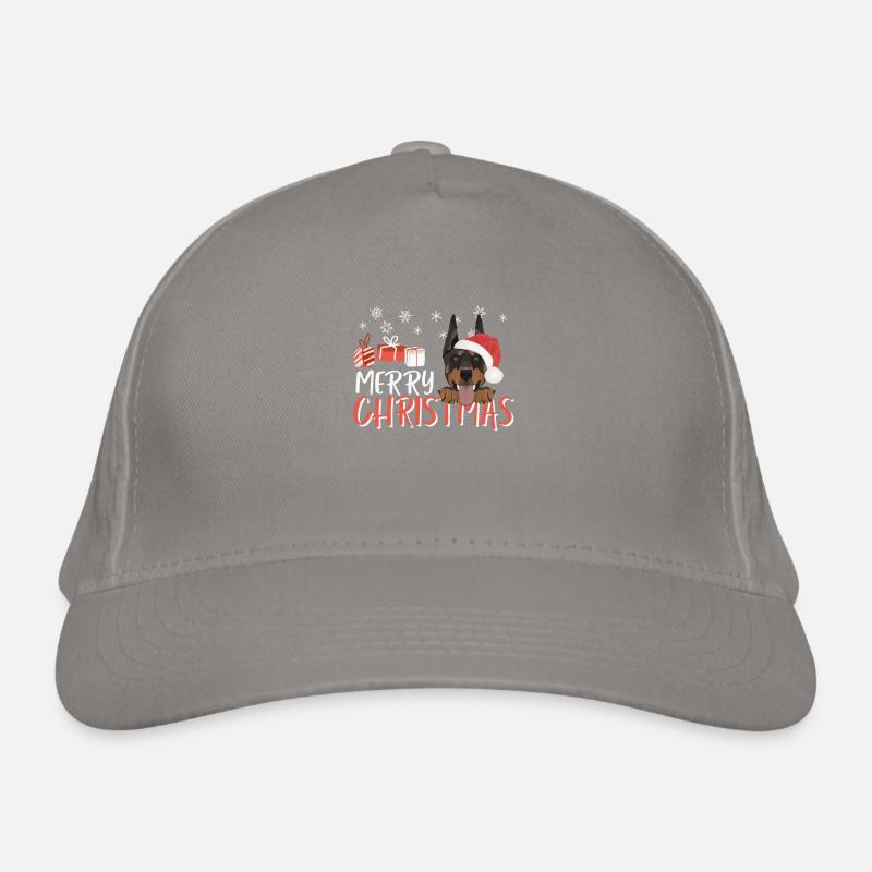 Doberman Merry Christmas Organic Baseball Cap
