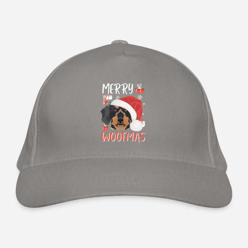 Teckel à poil dur Joyeux Noël Casquette classique bio
